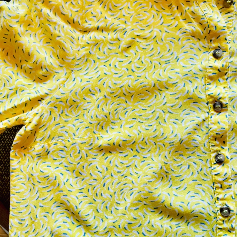 Maeve! Beautiful Patterned Yellow Button Down Blo… - image 8